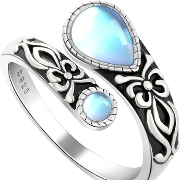 925 Sterling Silver Adjustable Spoon Ring Boho Size 8 NWT - Picture 1 of 6